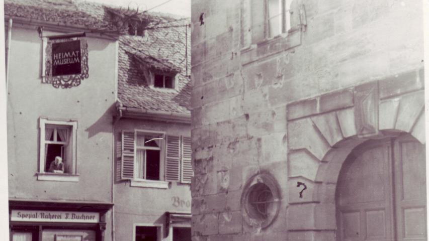 Kriegsschäden am ehemaligen Karzer der Universität.