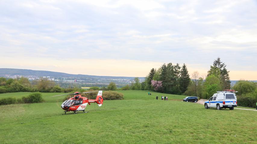 Nach Mountainbike-Unfall: Rettungshubschrauber bei Bamberg im Einsatz