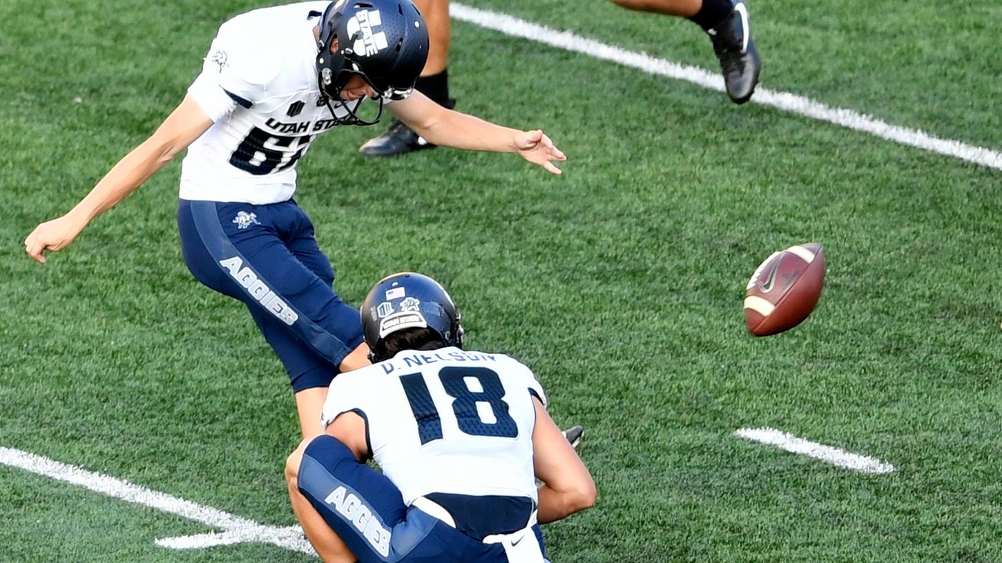 Acht Rekorde für Utah State: Kicker Dominik Eberle hofft weiter auf eine NFL-Karriere. 
