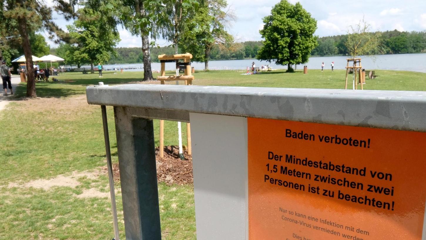 Lediglich im Badesee Baiersdorf ist derzeit schwimmen erlaubt 