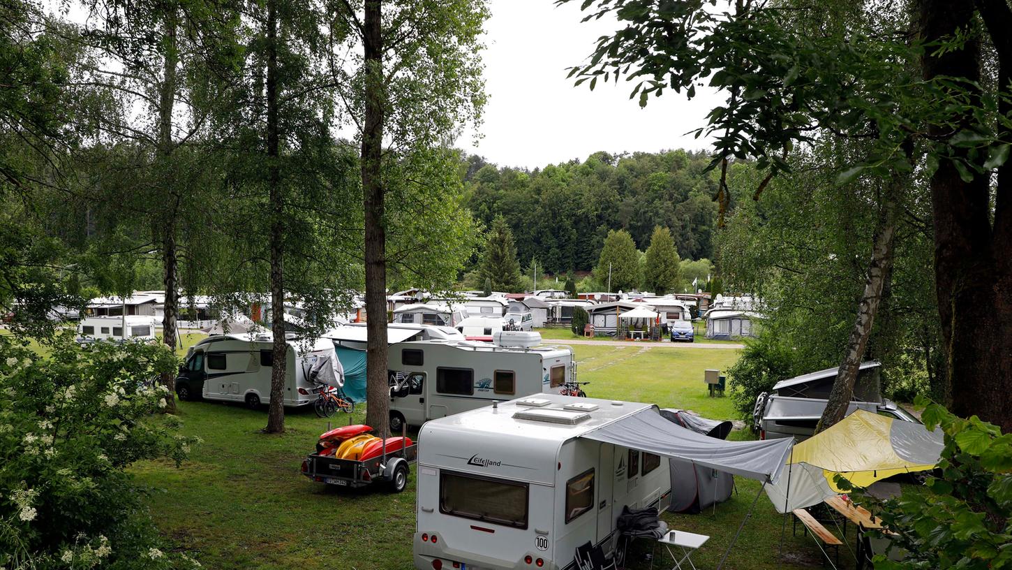 Auch der Campingplatz Steinerner Beutel in Waischenfeld ist gut besucht.