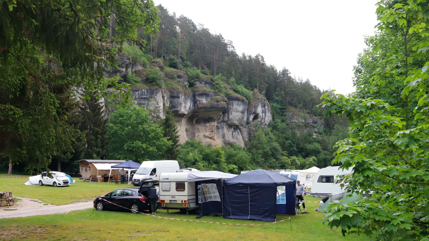 Besonders während Ferien waren die Campingplätze in der Fränkischen Schweiz zuletzt immer wieder gut besucht, hier an der Bärenschlucht in Weidmanngesees.
