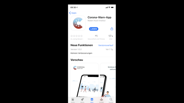 Seit dem 16. Juni steht die Corona-Warn-App zum Download bereit. Man kann sie kostenlos im App Store oder im Play Store herunterladen.