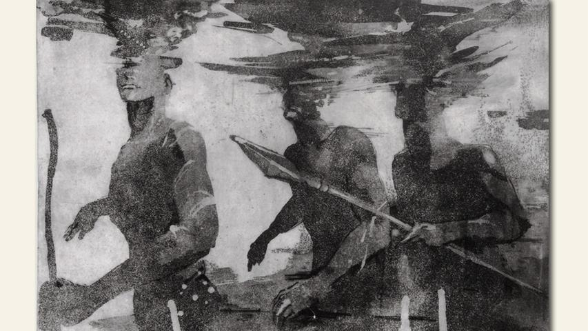 geb. 1961 in Addis Abeba, Äthiopien lebt in Nürnberg sucher (2019) 50 x 70 cm Radierung