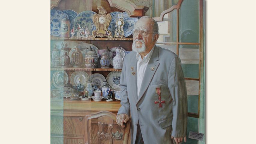 geb. 1952 in Erlangen lebt in Erlangen Portrait Bernd Nürmberger (2019) 110 x 110 cm Öl/Eitempera auf Leinwand