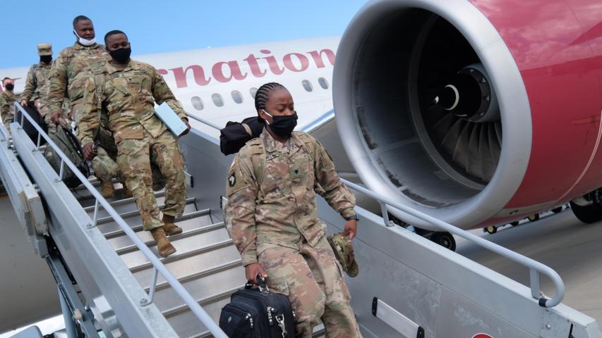 US-Soldaten kommen am Nürnberger Airport an