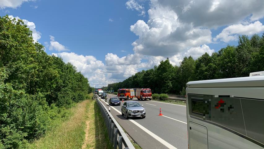 Lkw-Unfall auf der A6 bei Ansbach: Mann wird verletzt