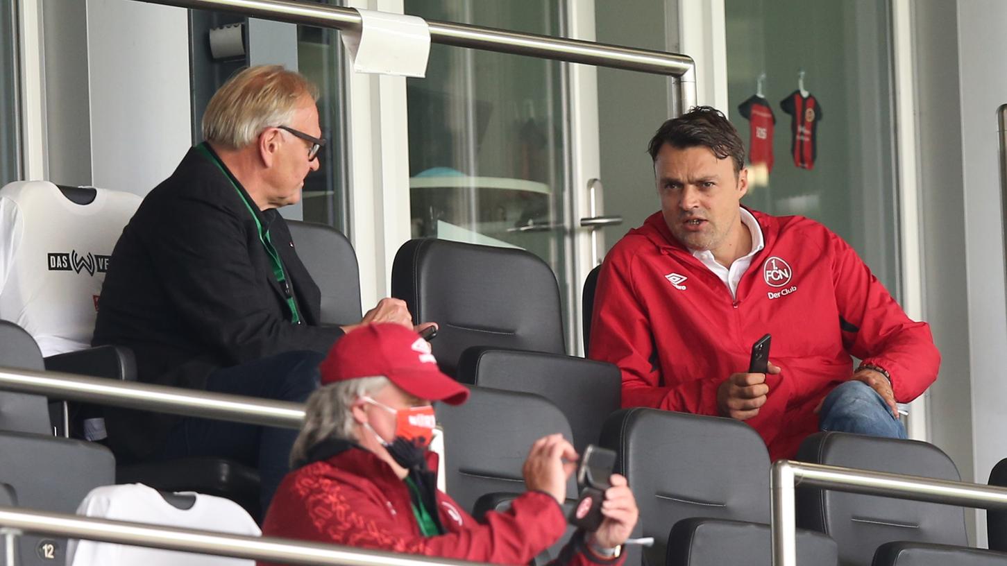 "Ein Spiegelbild der Saison": Club-Vorstand Robert Palikuca (rechts) und Aufsichtsratsboss Thomas Grethlein - in Wiesbaden vor kurzer Zeit noch obenauf - müssen sich Gedanken machen.