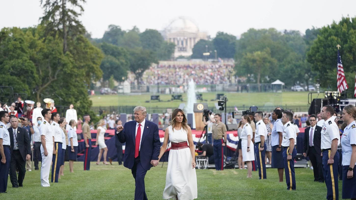 US-Präsident Donald Trump und First Lady Melania feiern den amerikanischen Unabhängigkeitstag im Weißen Haus.