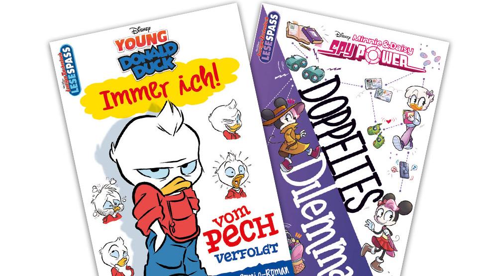 Taschenbücher «Young Donald Duck» und «Minnie & Daisy Spypower» - die Comic-Helden Donald Duck, Goofy, Micky Maus und Minnie Maus treten jetzt auch in Graphic Novels auf.