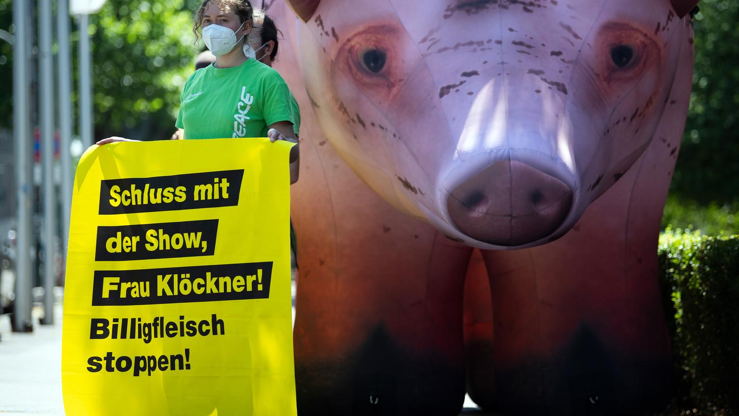 "Branchengespräch" von Julia Klöckner: Eine Greenpeace-Aktivistin tut ihre Meinung kund. Seit dem Tönnies-Skandal steht die Fleischindustrie in der Kritik. Was sagt ein Ernährungsexperte zu diesem Thema?