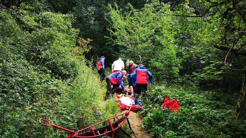 Mountainbike-Unfall am Hetzleser Berg: Forchheimer Bergwacht im Einsatz
