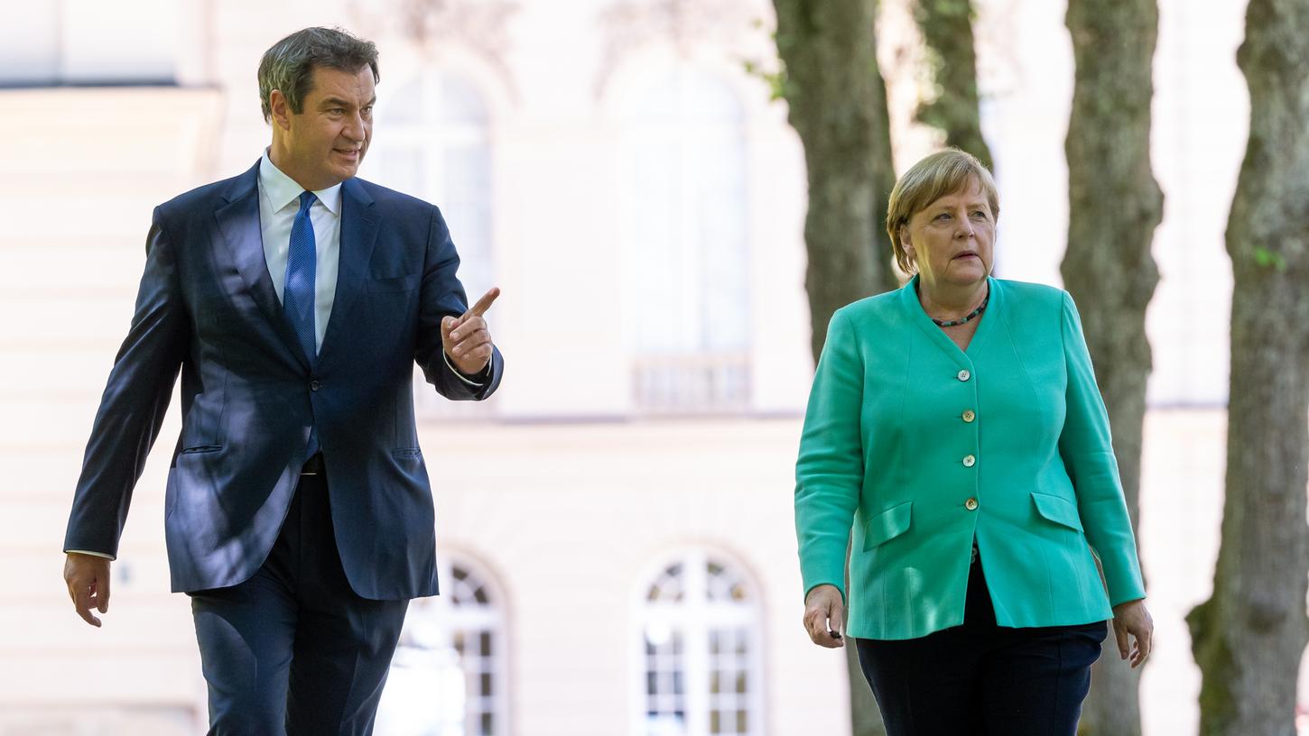 Der bayerische Ministerpräsident Markus Söder und die deutsche Bundeskanzlerin Angela Merkel. Wird der CSU-Mann der Nachfolger von Merkel?