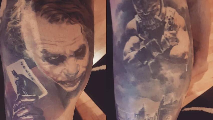 Batmans Erzfeind Joker ziert Stefan Kriebels Haut in voller Pracht.