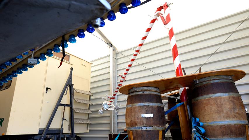 Statt Annafest nun in der Lagerhalle: Hier schläft das Riesenrad Orion