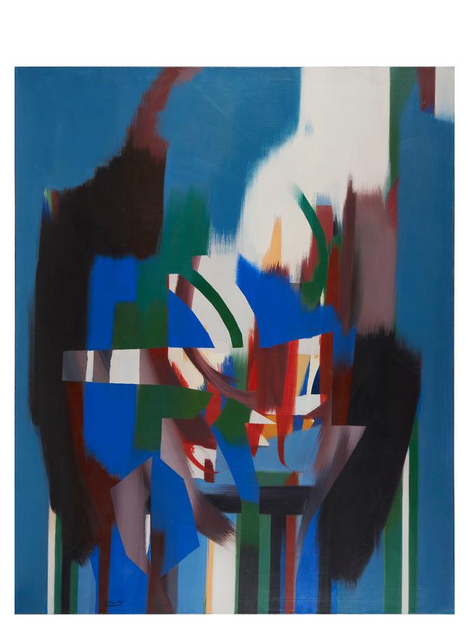 Ernst Weil, Blau vor Rot (3 + 3 + 7), 1970, Sammlung Claudia und Thomas Weil. Foto: Frank Altmann