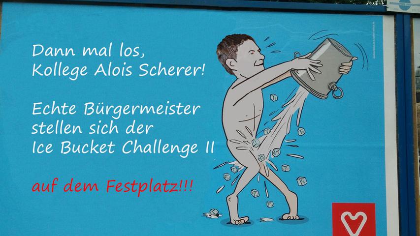 Ice Bucket Challenge: Diese "leicht" veränderte Poster, das ursprünglich in der Mühlstraße vor Geschlechtskrankheiten warnte, sorgte damals in Deining für Irrtationen.