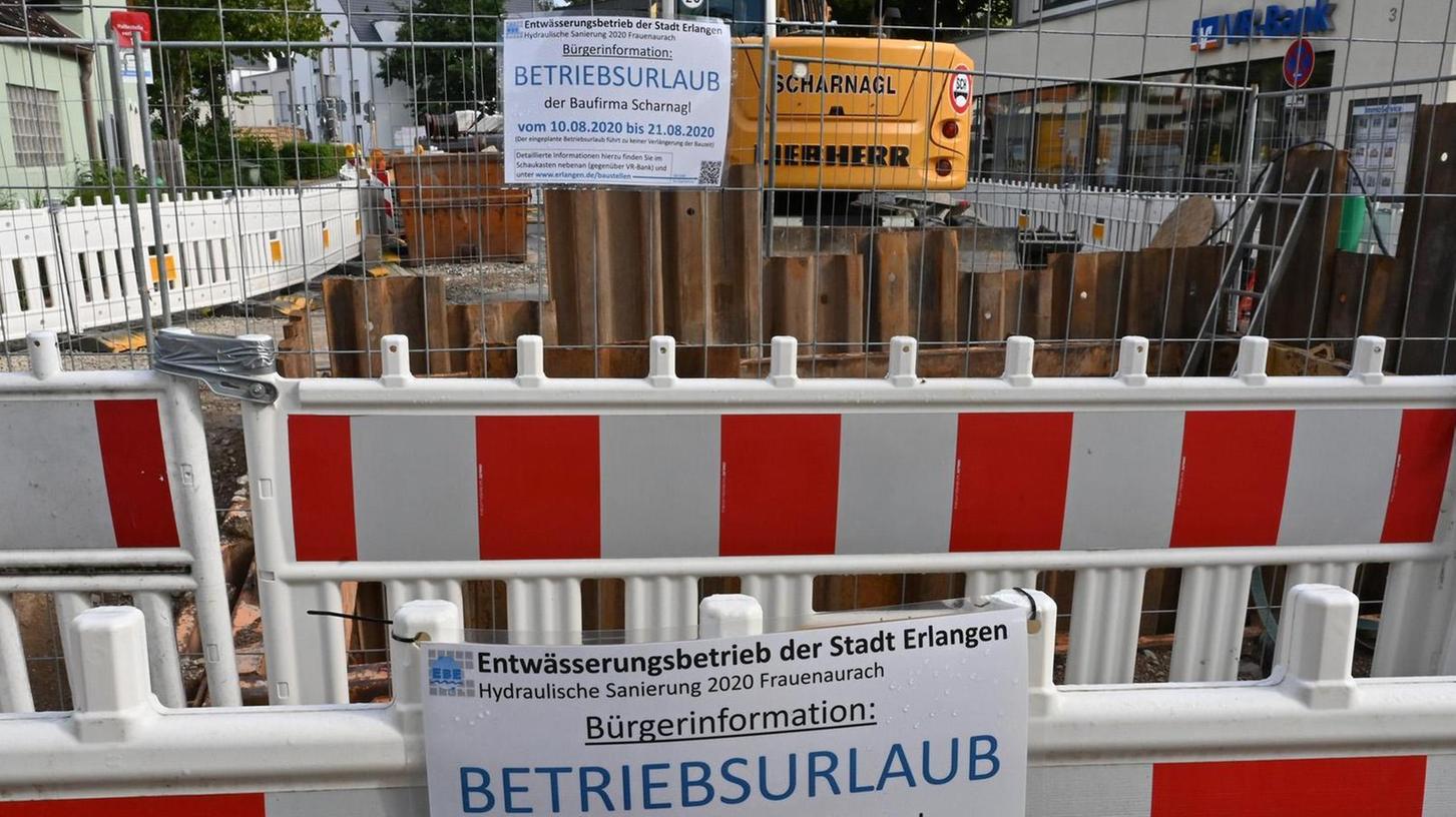 Baustelle in Erlangen: Aufregung wegen Betriebsferien