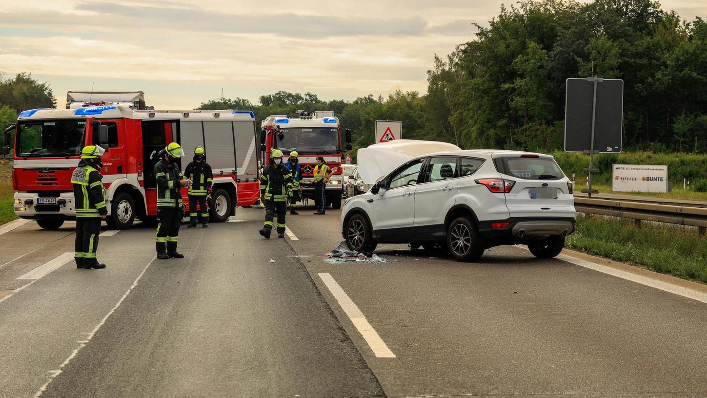 Unfall auf der Autobahn bei Erlangen