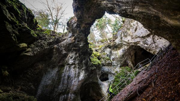 <p>Die Riesenburg bei Doos (Wiesenttal im Landkreis Forchheim) ist eine Versturzhöhle von gigantischen Dimensionen. Es handelt sich hierbei um die Überreste einer großen Karsthöhle aus Frankendolomit, die einst durch Wassereinwirkung entstanden ist.</p>