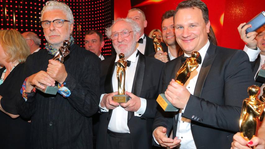 Dieter Hallervorden bei der Verleihung der Romy Awards 2015 in der Hofburg Wien. Links neben ihm der Künstler Andre Heller.