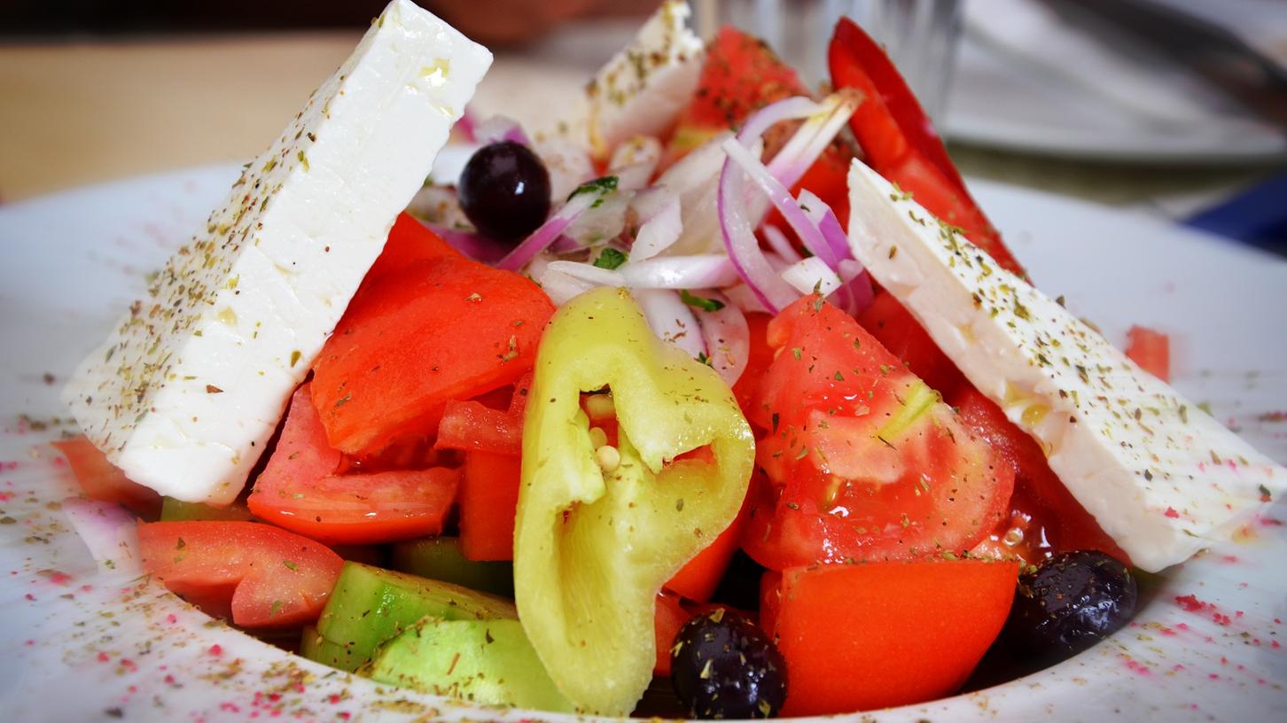 Der griechische Salat, auch Bauernsalat genannt, darf auch im "Athos" nicht fehlen.