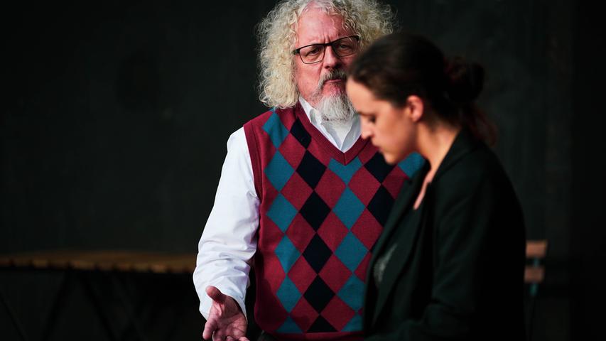Herbert Beck als Wagner und Cornelia Lang als Faust. Beide sind schon länger bei den Schlossspielen - Herbert Beck jedoch schon seit 1988.