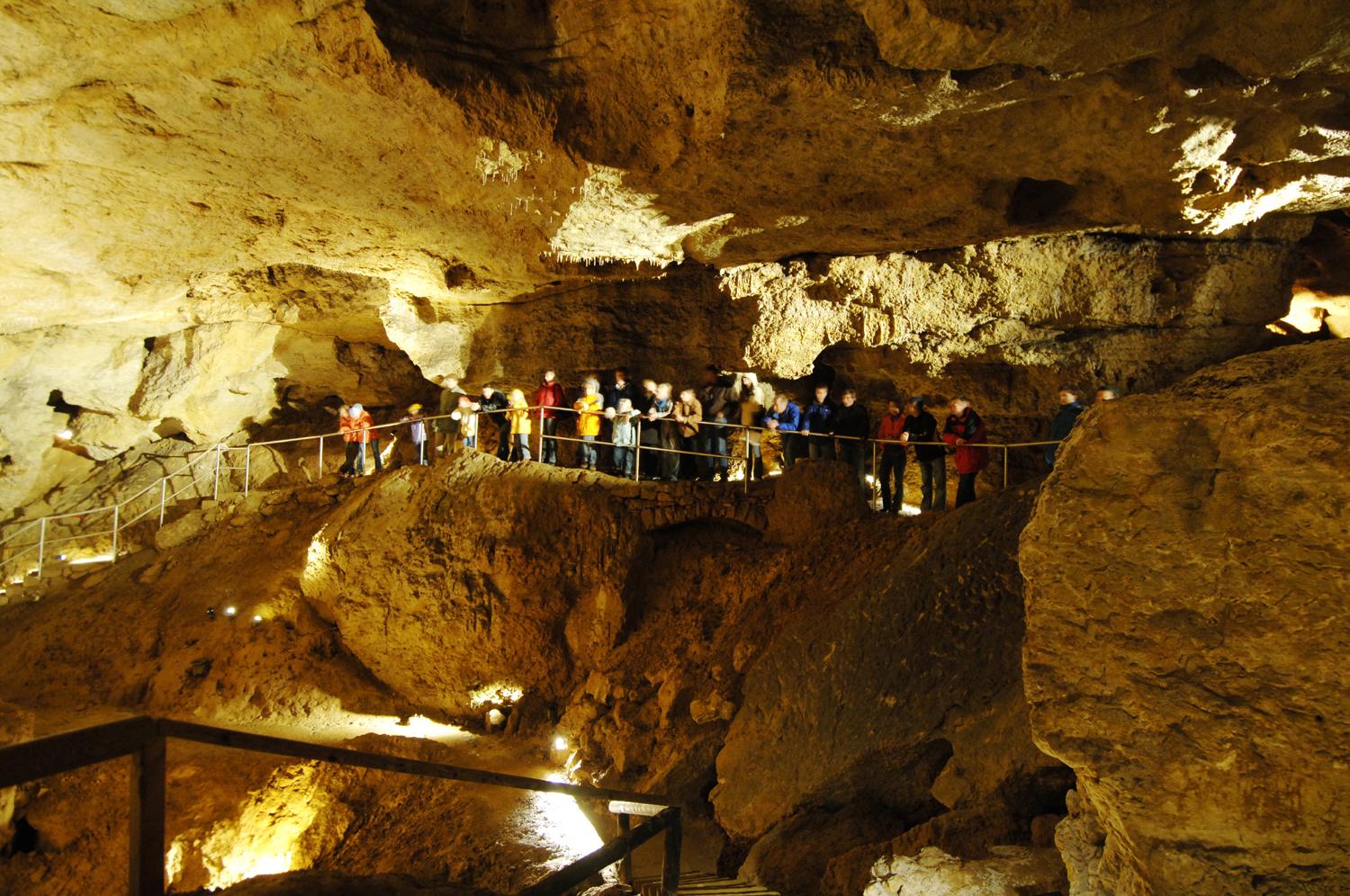 <p>Unweit der Burg Rabenstein in der Gemeinde Ahorntal im Landkreis Bayreuth findet man diese beeindruckende, noch aktive Tropfsteinhöhle. Doch was heißt schon "die Höhle"? Eigentlich besteht die Sophienhöhle aus einem Komplex von vier Höhlen: das Ahornloch (Eingangsportal), die Klaussteinhöhle, die 1833 entdeckte eigentliche Sophienhöhle und die zunächst verfüllte Höschhöhle. Zusammen bilden die vier Höhlen den Klaussteinhöhlen-Komplex oder eben "die Sophienhöhle". Bemerkenswert: Der Komplex erstreckt sich auf einer Länge von 900 Metern, die eigentliche Sophienhöhle kommt auf rund 500 Meter Länge. <strong>Die Sophienhöhle ist von Ende März bis Anfang November für Führungen geöffnet.</strong></p>

