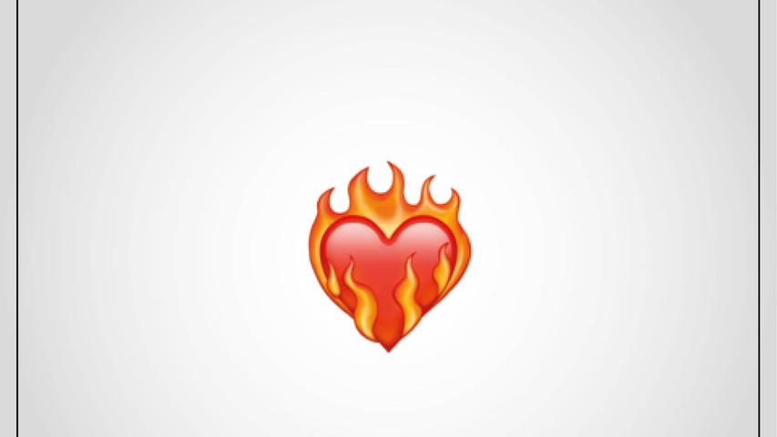Das brennende Herz steht für extreme Liebe und ist das repräsentativste Emoji für große Begierde.