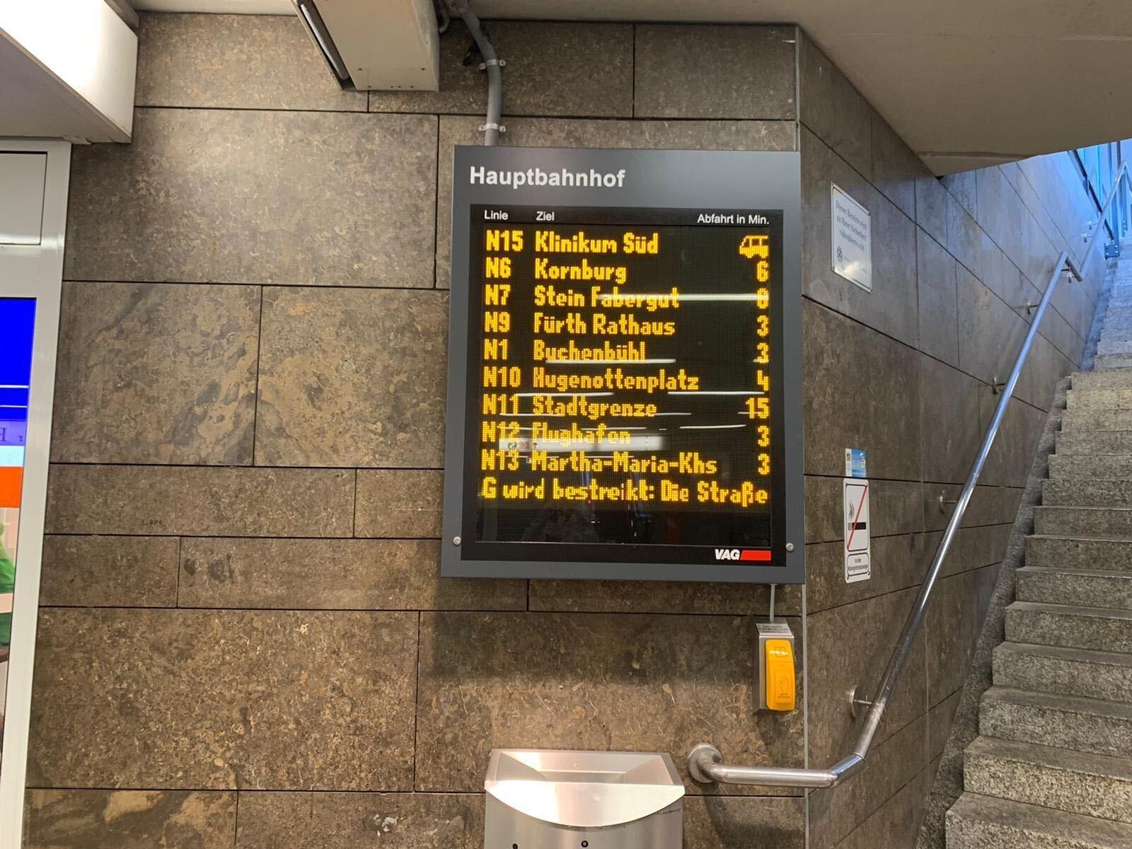 Gestreikt wurde in elf Städten in Bayern, sieben davon in Franken: Nürnberg, Fürth, Coburg, Bamberg, Aschaffenburg, Würzburg und Schweinfurt, zudem in der Landeshauptstadt München, Augsburg, Regensburg und Landshut.