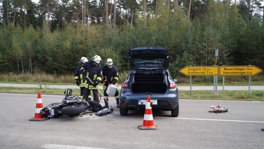 Landkreis Ansbach: Verletzter Biker bei Verkehrsunfall