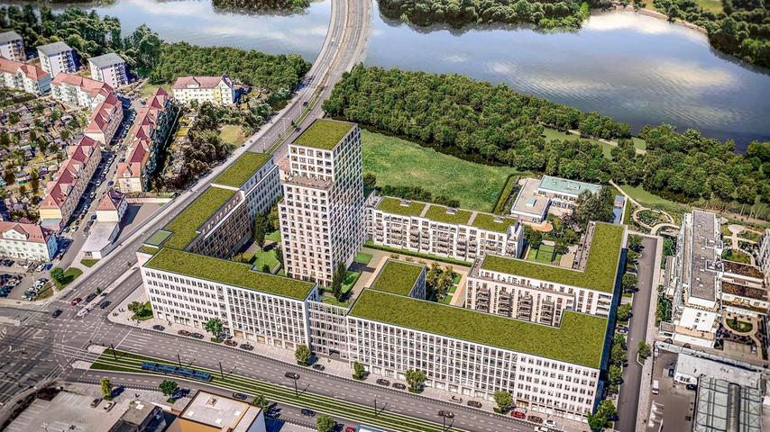 Großbauprojekt am Wöhrder See: Richtfest für günstige Wohnungen