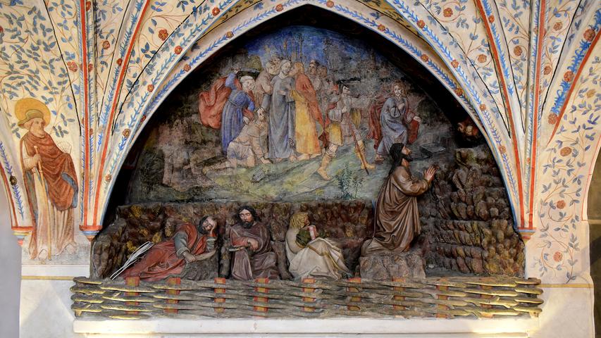 In der Rosenkapelle  ist die Gethsemane-Gruppe zu sehen.