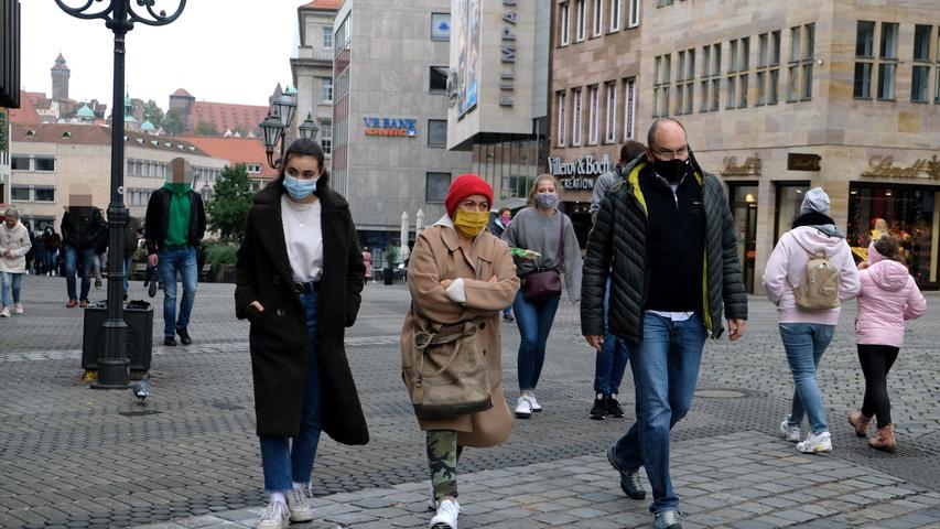 Maskenpflicht in der Nürnberger Innenstadt
