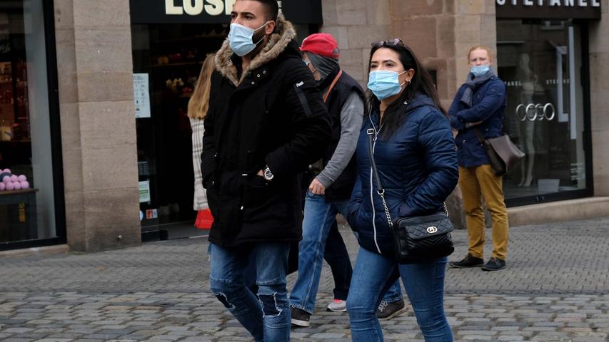 Maskenpflicht in der Nürnberger Innenstadt