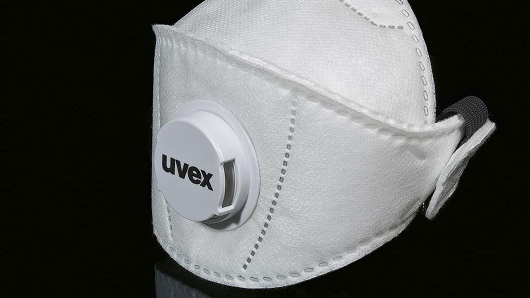 Eine Atemschutzmaske der Schutzklasse FFP3 des Herstellers Uvex. Das Modell des fränkischen Lieferanten war bisweilen komplett ausverkauft. 