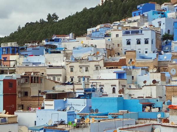Die "blaue Stadt" Chefchaouen im Rif-Gebirge, drei Stunden südlich von Tanger.