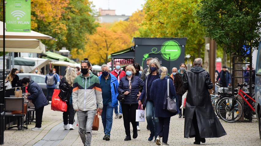 Schutz in der City: Maskenpflicht in der Fürther Innenstadt