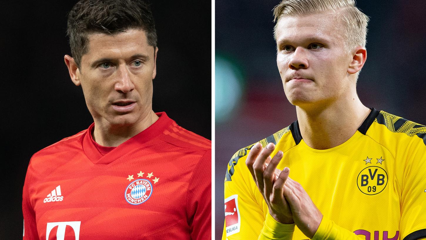 Robert Lewandowski gegen Erling Haaland im Spitzenspiel der Bundesliga, oder eben FC Bayern München gegen Borussia Dortmund.