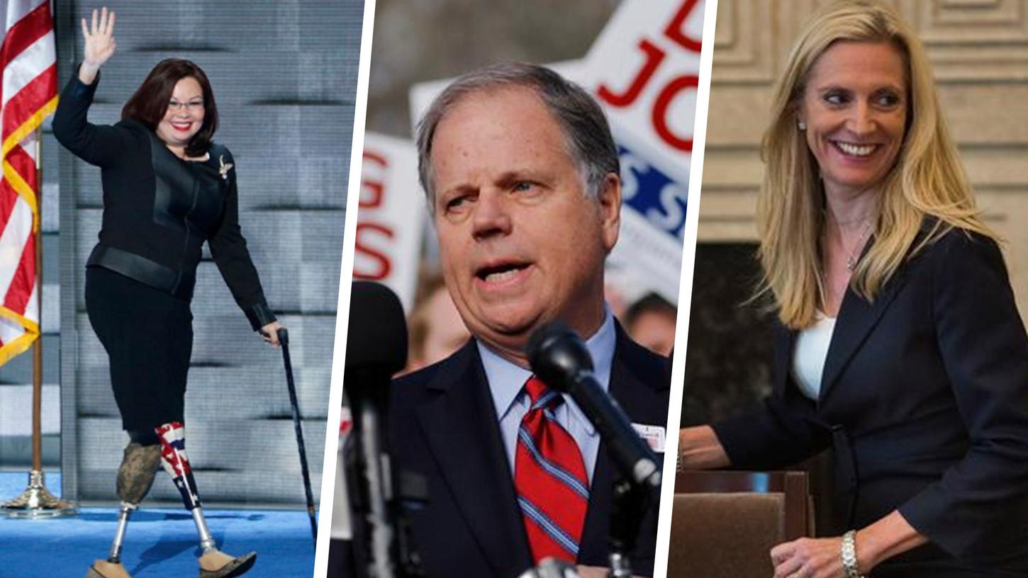 Tammy Duckworth, Doug Jones und Lael Brainard (v.l.n.r.) könnten im neuen US-Kabinett einen Posten ergattern.