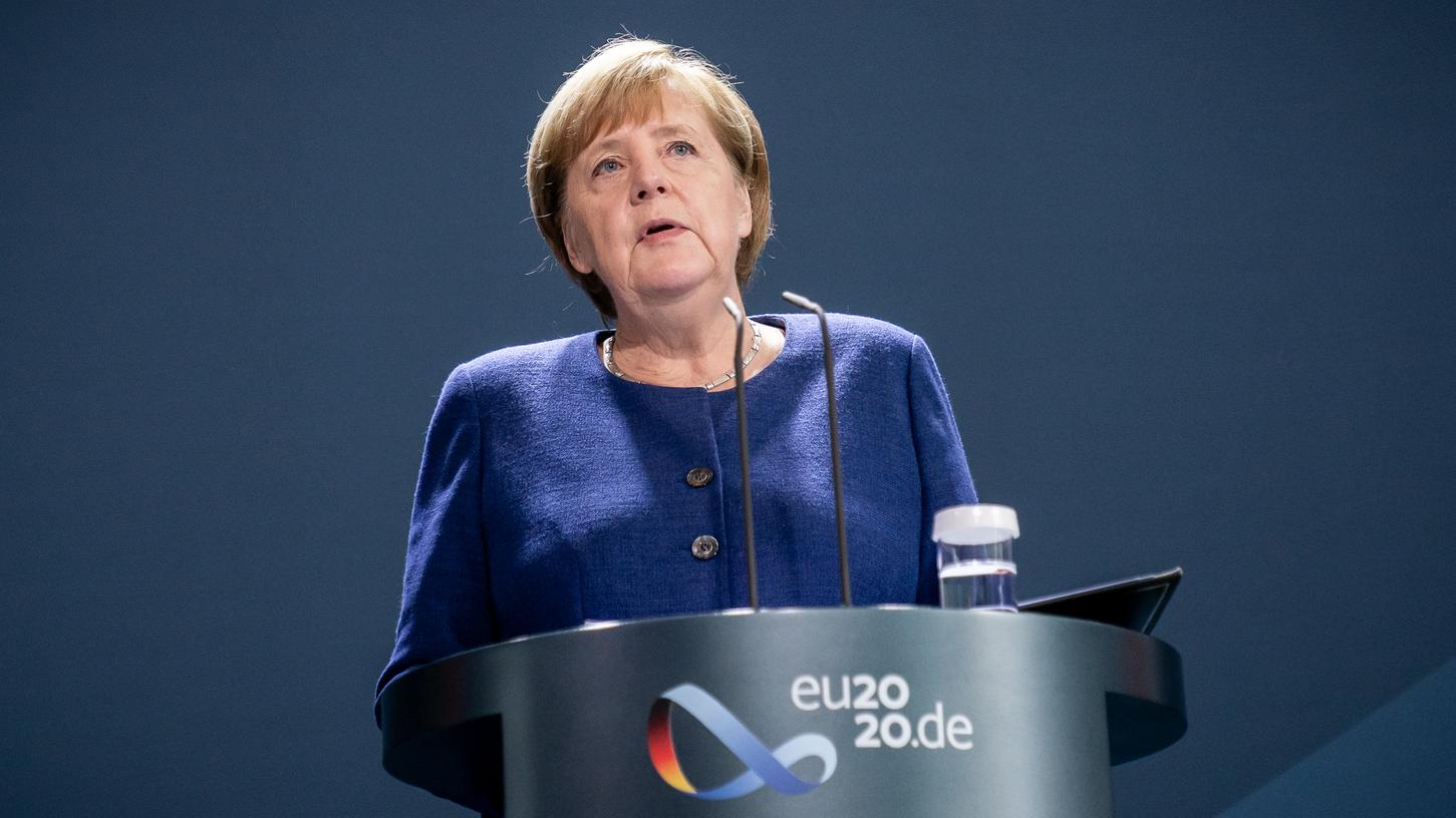 Bundeskanzlerin Angela Merkel (CDU) gibt eine Erklärung zum Ausgang der Wahl in den USA ab.