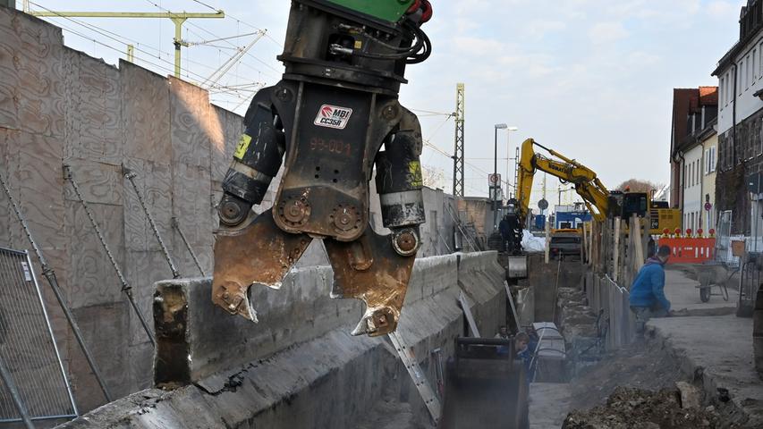 Am Gerberei-Tunnel in Erlangen wird wieder gearbeitet
