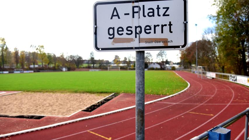 Auch beim TSV Altenberg weißt ein Schild unmissverständlich auf die Winterpause hin.