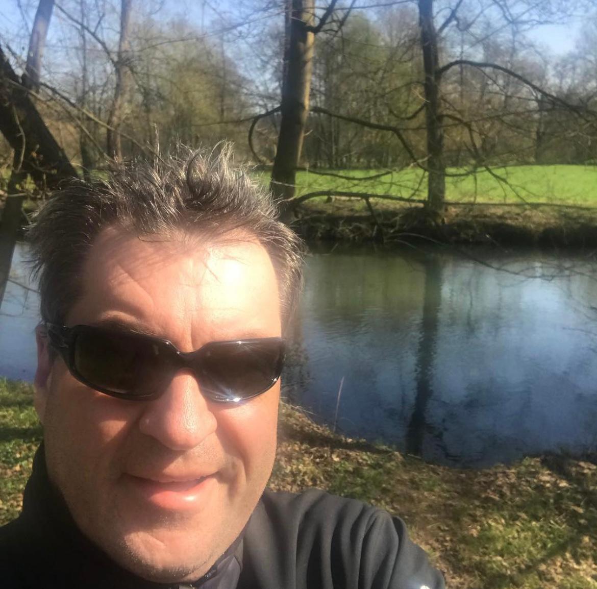 Söder im Frühjahr 2018, laut eigenen Angaben, beim Sport am Morgen.