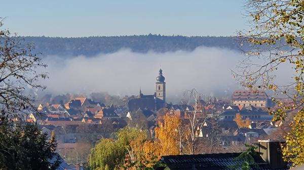 So schön hat Michael Fabry das herbstliche Forchheim eingefangen und schreibt: "Der Vorhang wird gelüftet. Der Blick auf Martinskirche und Kaiserpfalz."