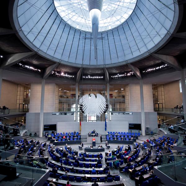 Bundestag, Germany s EU Council Presidency DEU, Deutschland, Germany, Berlin, 18.06.2020 Uebersicht vom Plenarsaal des