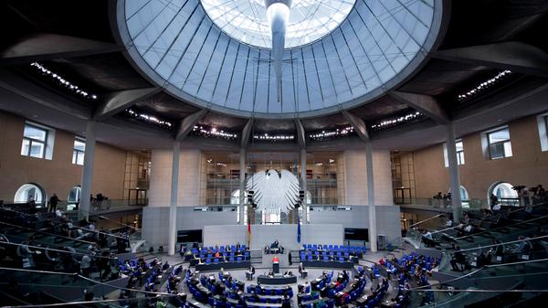 Bundestag, Germany s EU Council Presidency DEU, Deutschland, Germany, Berlin, 18.06.2020 Uebersicht vom Plenarsaal des