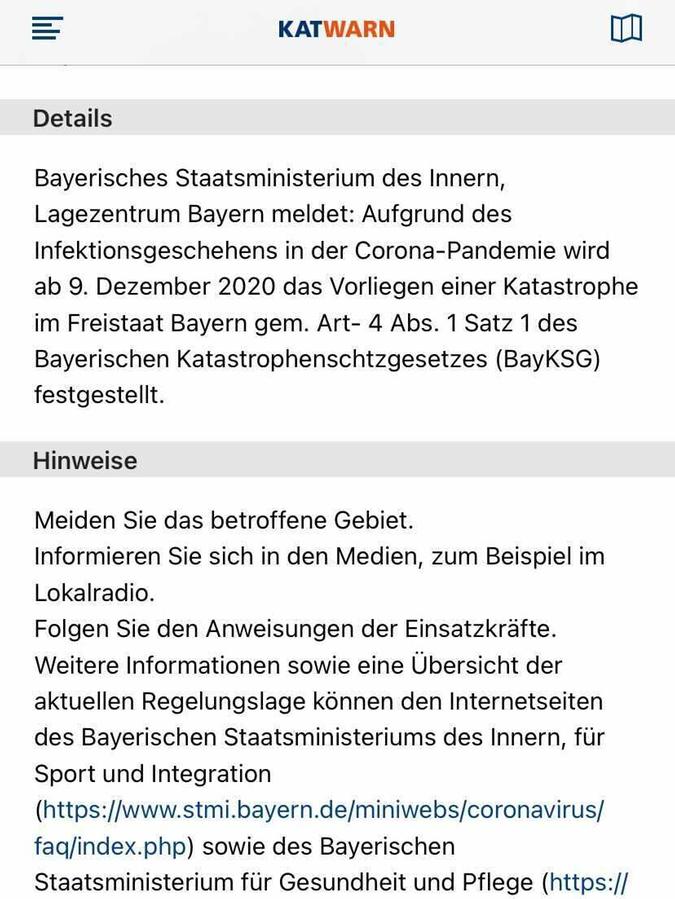 Die App fordert von ihren Nutzern, den Freistaat zu meiden.