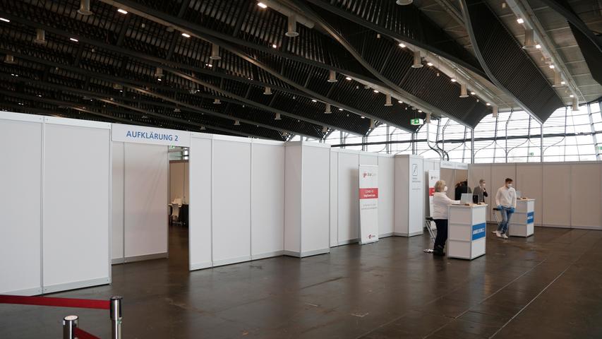 Vor der Eröffnung: Ein Blick in das neue Impfzentrum in Nürnberg