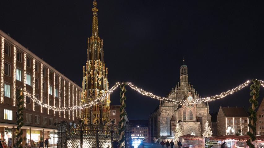 Weihnachtsstadt Nürnberg: Noch vor dem Lockdown, aber ohne Christkindlesmarkt sorgt zumindest die Beleuchtung für Stimmung.